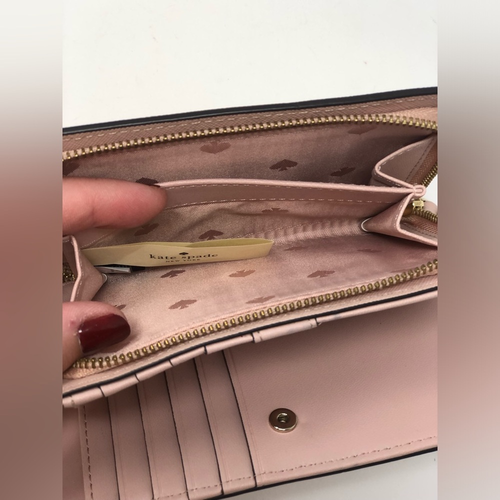kate spade Dusty Pink Saffiano Zip Wallet - Picture 4 of 10
